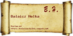 Balaicz Helka névjegykártya